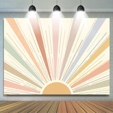 Lofaris Colorful Sunshine Lines Boho Birthday Party Backdrop